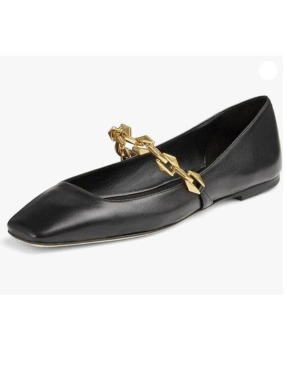 miss left Women Chain Strap Mary Janes Shoes Slip On Closed Square Toe Black